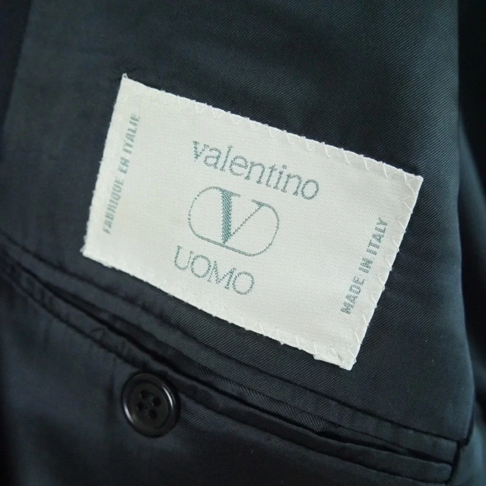 Valentino Uomo Vintage Mens Navy Blue Blazer Jacket Gold Buttons Italy‎ Size 44R
